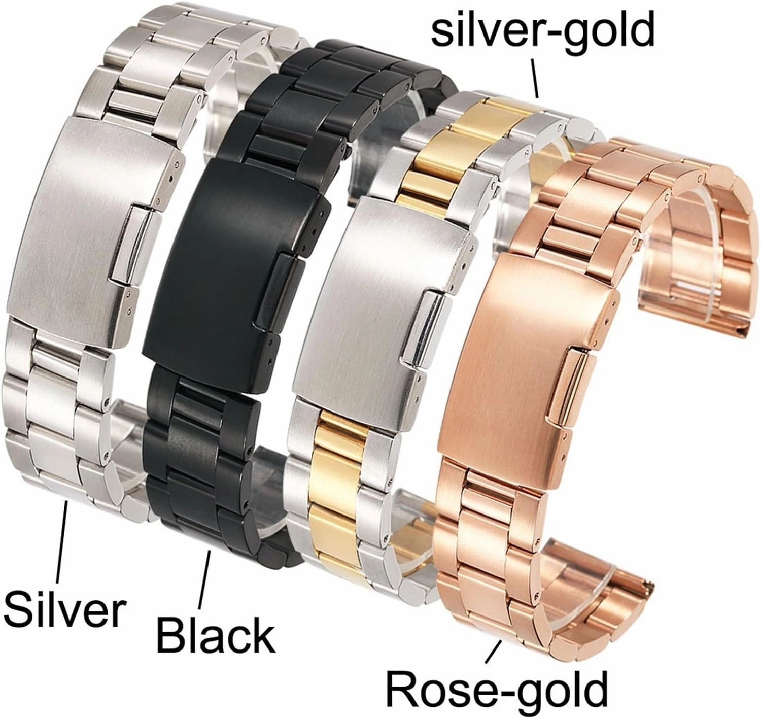 Stainless Steel 18mm 20mm 22mm 24mm 26mm 28mm 30mm Watch Band Solid Classic General Metal Strap Watchband Belt