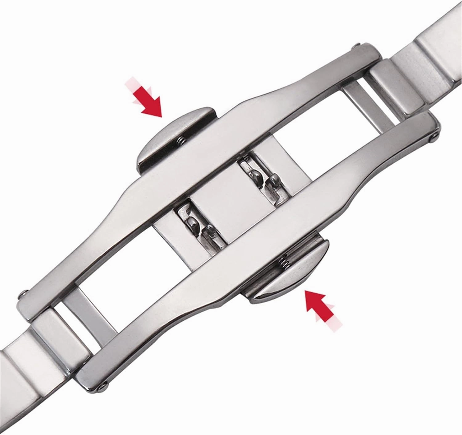 Stainless Steel Metal Watch Band 18mm 20mm Wristband Suitable for Smart Watch Quartz Watch Men Women Universal Folding Buckle Watch Strap