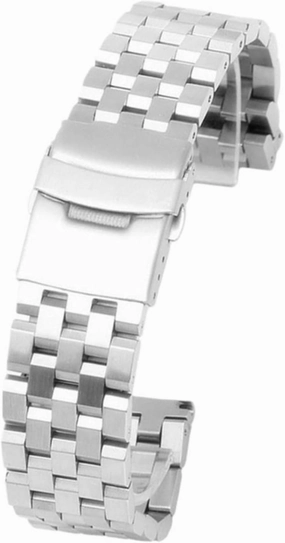 Stainless Steel Strap 18mm20mm Silver Black Metal Strap Women Men Bracelet Replacement Strap Suitable for Smart Watch Quartz Watch(Silver,18mm)