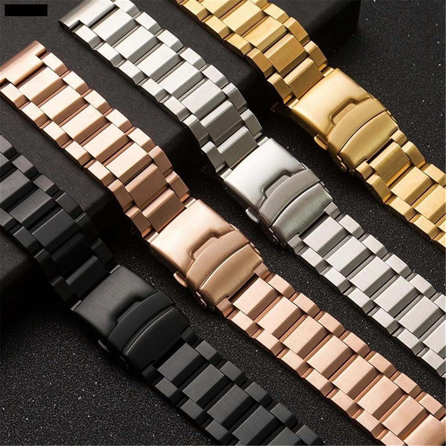 Stainless Steel Strap 20mm 22mm Universal Metal Folding Buckle Strap Unisex Quick Change Bracelet