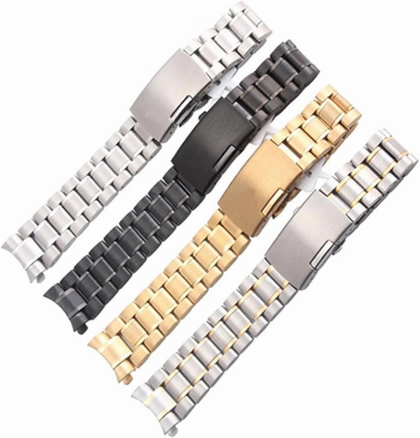 Stainless Steel Watch Band Curved End Metal Wristband 18mm 20mm Mens Womens Universal Watch Band Suitable for Smart Watch Traditional Watch