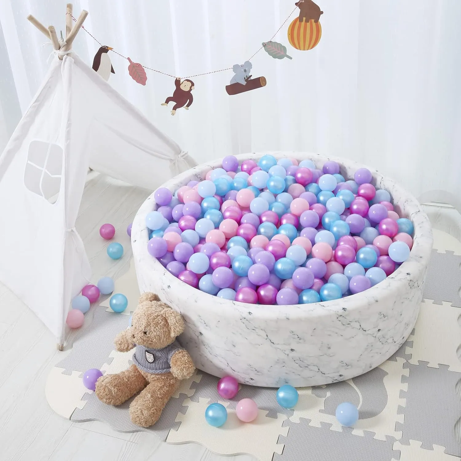 STARBOLO Ball Pit Balls 100 170 Bulk Pack - Crush Proof Non Toxic Plastic Balls Baby Girls Boy Kids Ball Pit | Play Tent Dogs Playhouse Playpen Party,2.2inches.