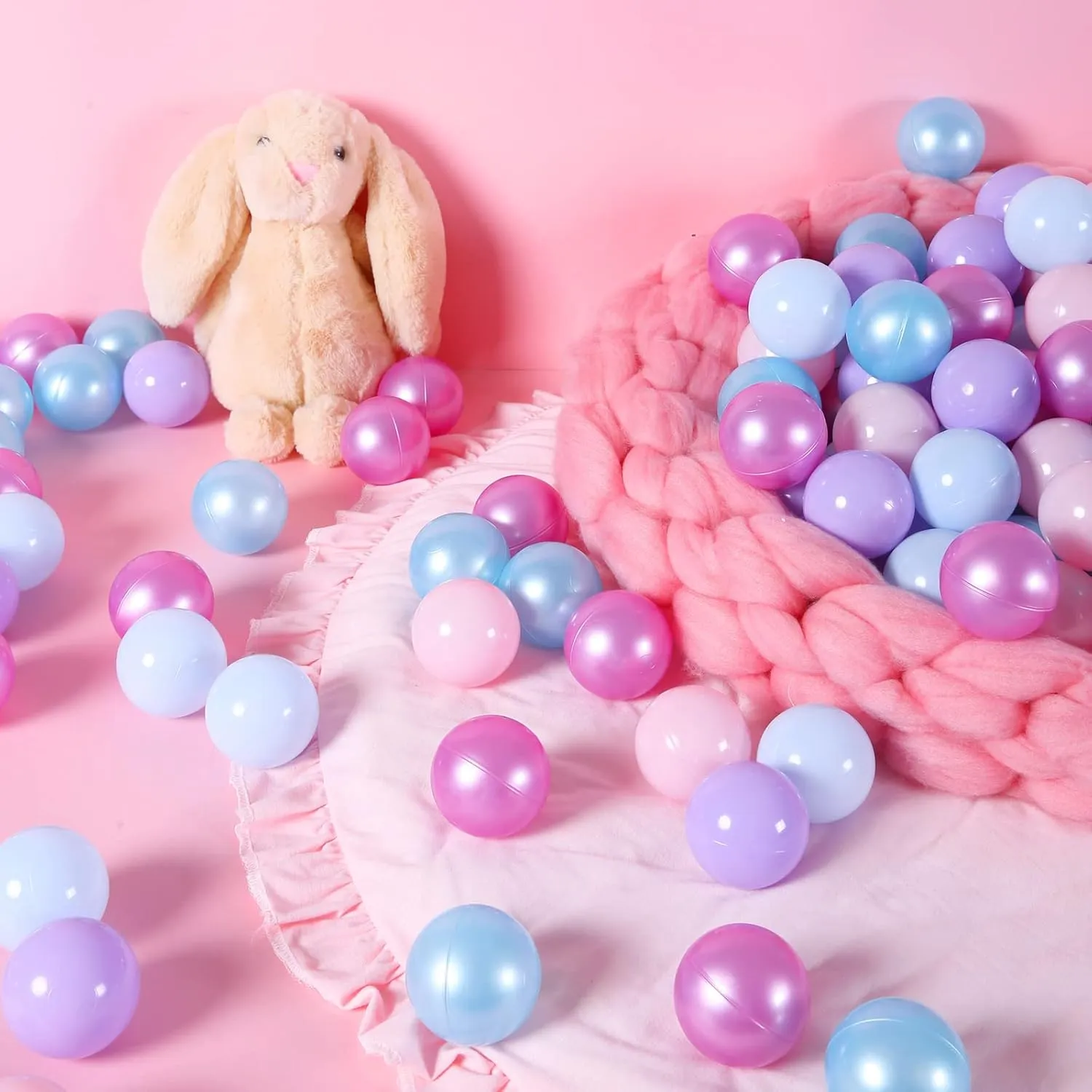 STARBOLO Ball Pit Balls 100 170 Bulk Pack - Crush Proof Non Toxic Plastic Balls Baby Girls Boy Kids Ball Pit | Play Tent Dogs Playhouse Playpen Party,2.2inches.