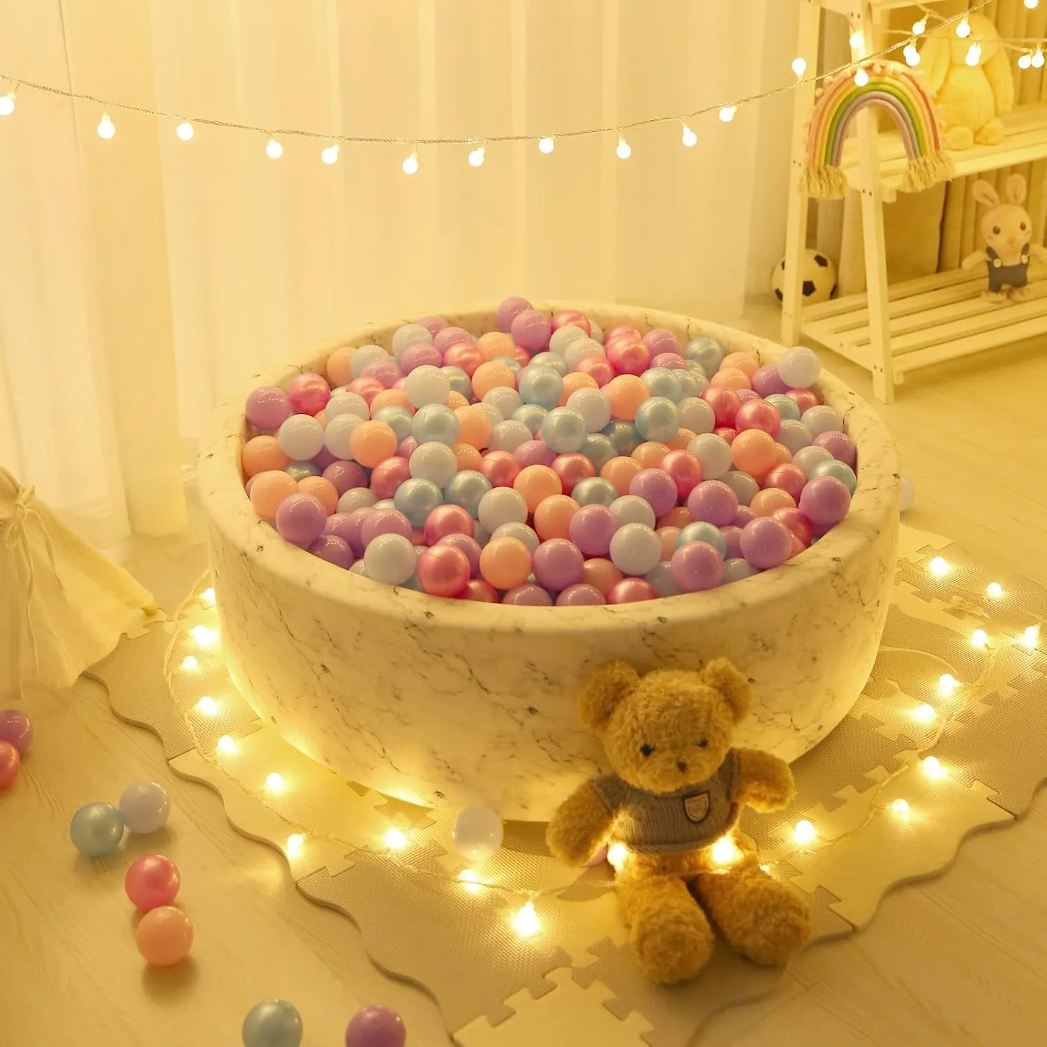 STARBOLO Ball Pit Balls 100 170 Bulk Pack - Crush Proof Non Toxic Plastic Balls Baby Girls Boy Kids Ball Pit | Play Tent Dogs Playhouse Playpen Party,2.2inches.