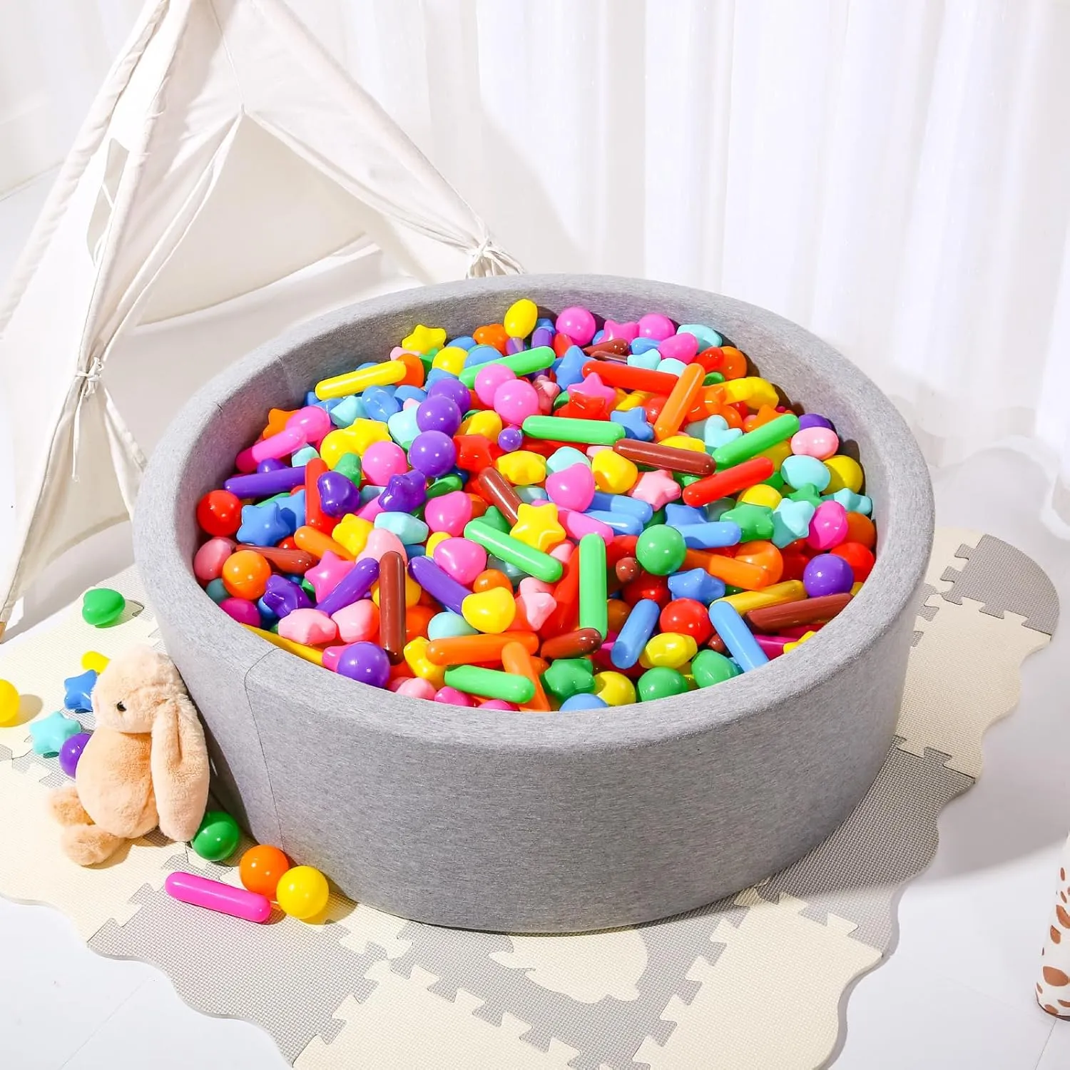 STARBOLO Ball Pit Balls for Toddlers - Colorful 200 Ball Pit Balls Crush Proof Plastic Toy Balls for Toddlers Ball Pits, Ball Pit Play Tent, Baby Pool Water Toys(Rainbow Colors)