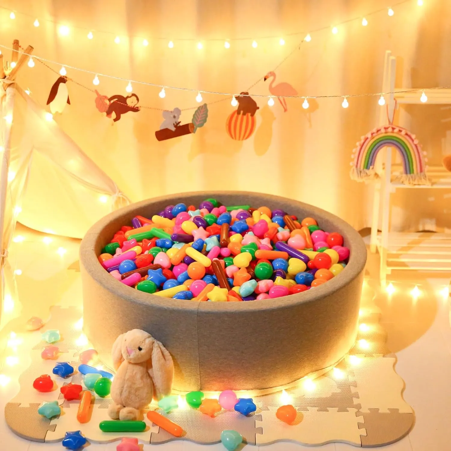 STARBOLO Ball Pit Balls for Toddlers - Colorful 200 Ball Pit Balls Crush Proof Plastic Toy Balls for Toddlers Ball Pits, Ball Pit Play Tent, Baby Pool Water Toys(Rainbow Colors)