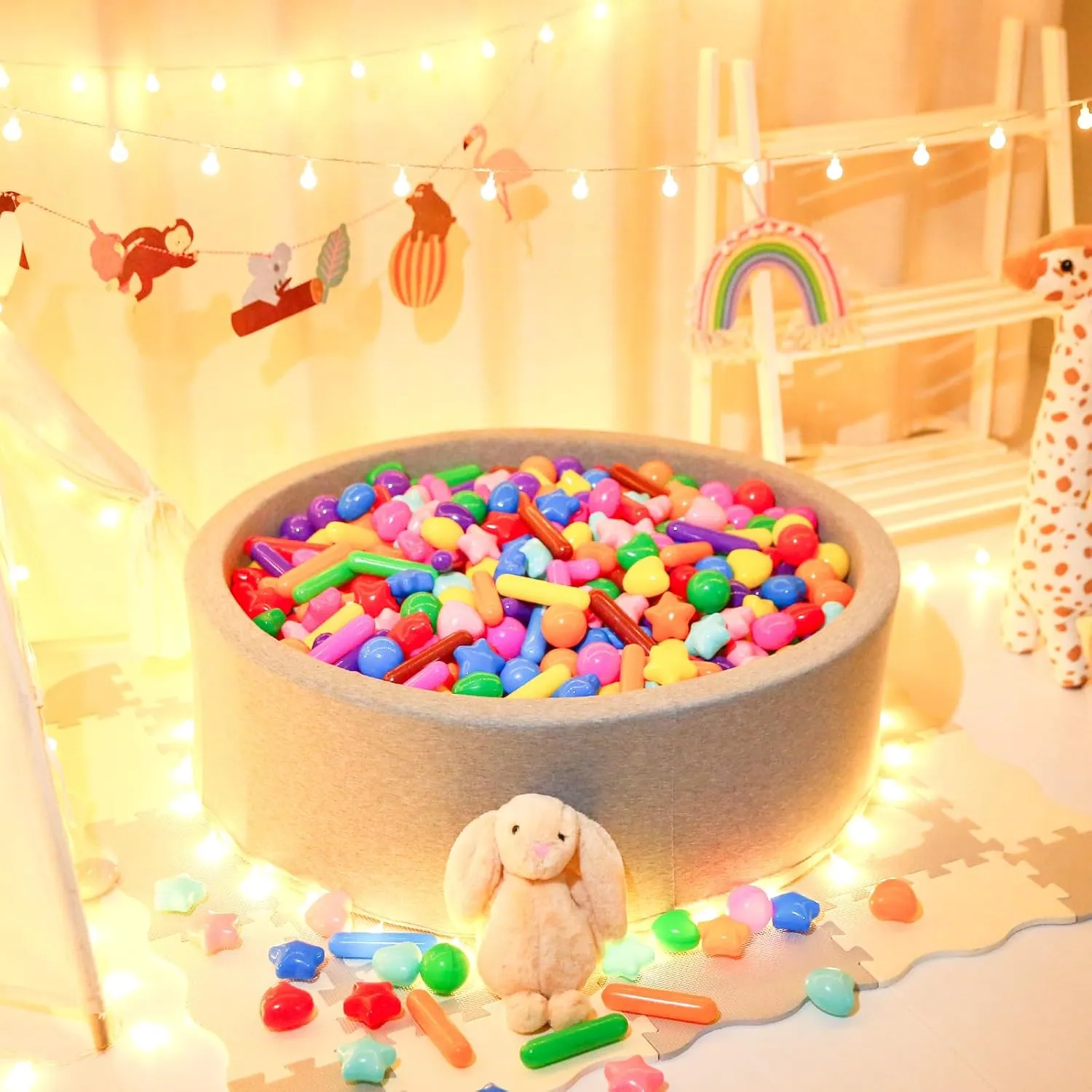 STARBOLO Ball Pit Balls for Toddlers - Colorful 200 Ball Pit Balls Crush Proof Plastic Toy Balls for Toddlers Ball Pits, Ball Pit Play Tent, Baby Pool Water Toys(Rainbow Colors)