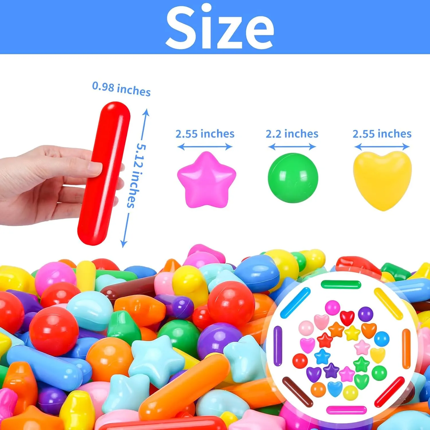 STARBOLO Ball Pit Balls for Toddlers - Colorful 200 Ball Pit Balls Crush Proof Plastic Toy Balls for Toddlers Ball Pits, Ball Pit Play Tent, Baby Pool Water Toys(Rainbow Colors)