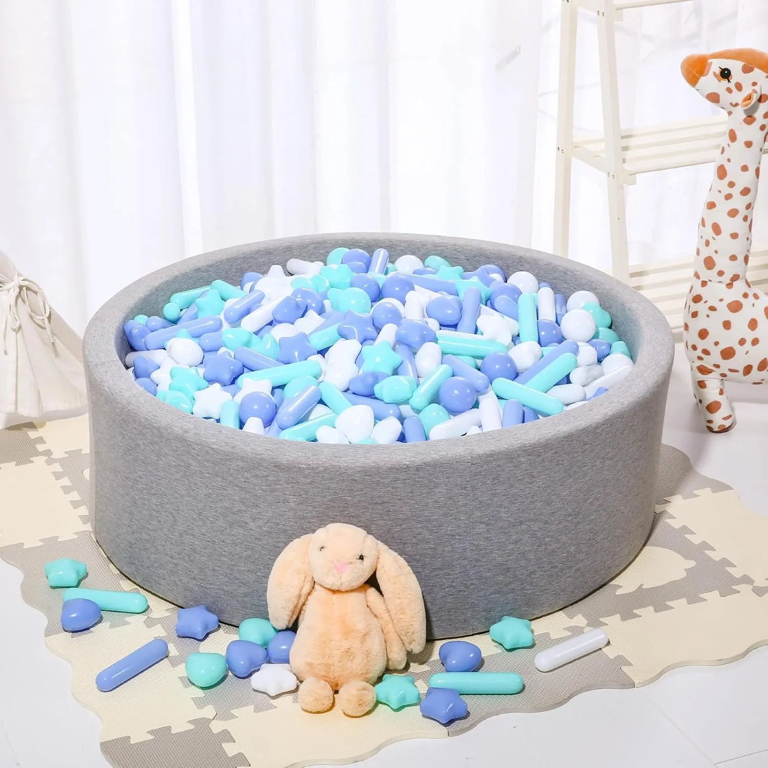 STARBOLO Ball Pit Balls for Toddlers - Macaron Ball Pit Balls Crush Proof Plastic Toy Balls for Toddlers Ball Pits, Ball Pit Play Tent, Baby Pool Water Toys,200pcs(Blue,Green,White)