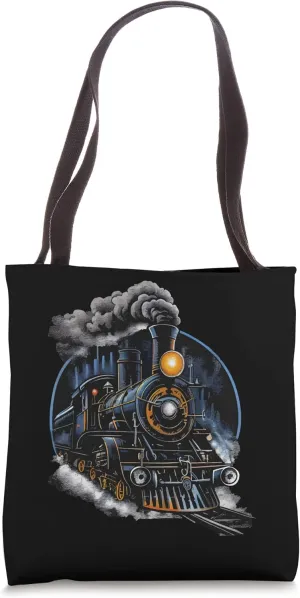 Steam Locomotive Train Lover Railway Railroad Steam Engine Tote Bag
