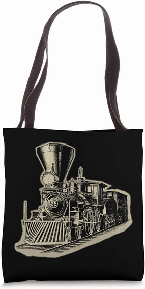 Steam Locomotive Train Engineer Railroad Mechanic Tote Bag