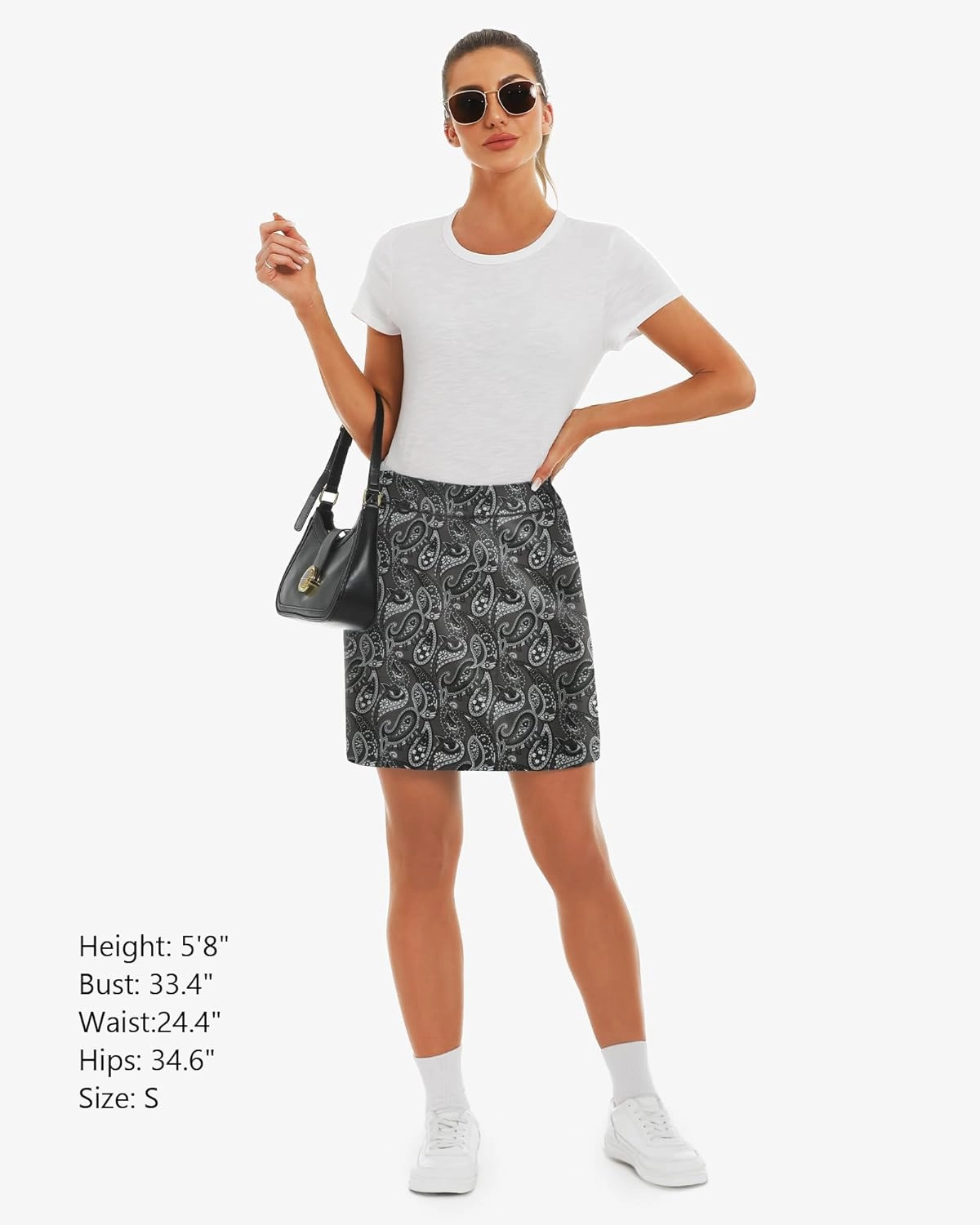 Stelle Women's Athletic Skorts 17" Golf Skirts Inner Shorts Tennis Skort with 2 Pockets Running Sports Pickleball Skirt