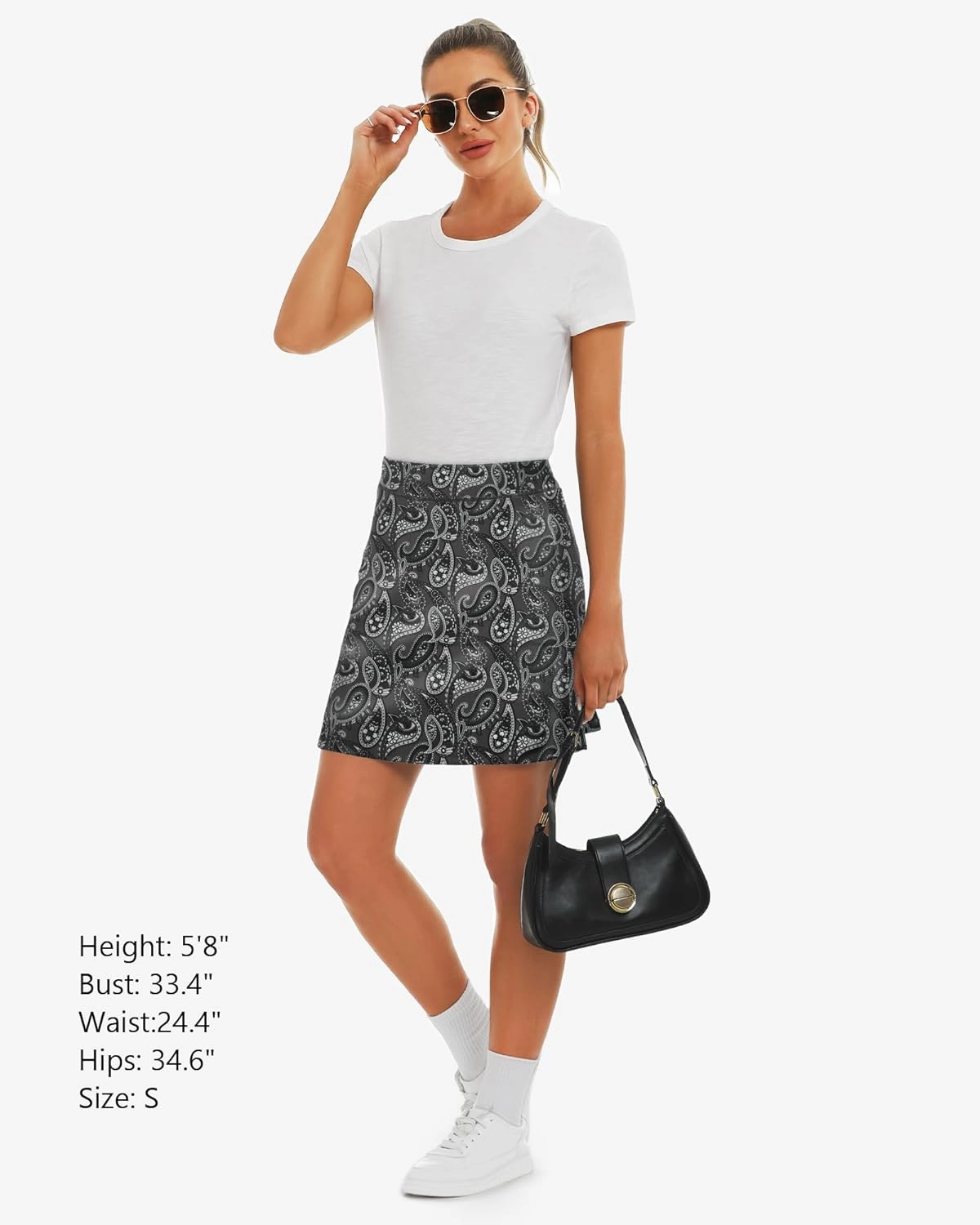 Stelle Women's Athletic Skorts 17" Golf Skirts Inner Shorts Tennis Skort with 2 Pockets Running Sports Pickleball Skirt
