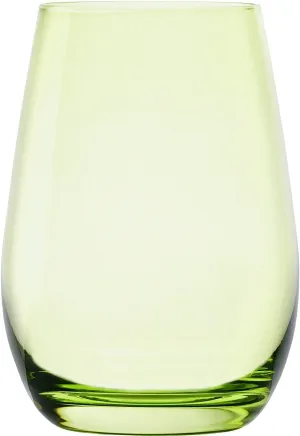 Stölzle Lausitz Elements Glass in green, 465 ml, set of 6, dishwasher proof, colored drinking glasses, idea