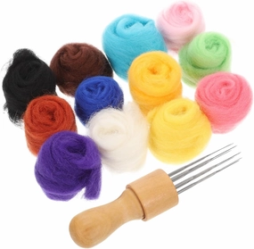 STOBOK 4 Sets Craft Kit Felt Balls for Crafts Felting Wool Kit for Beginners Random Color