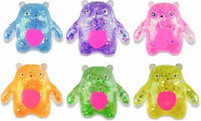 Sugar Ball Stress Relief Squeeze Toys - Fun Sensory Fidget Toys Perfect Party Favors, Gifts, and Relaxation Toys for Kids and Adults (6 Set Bear)
