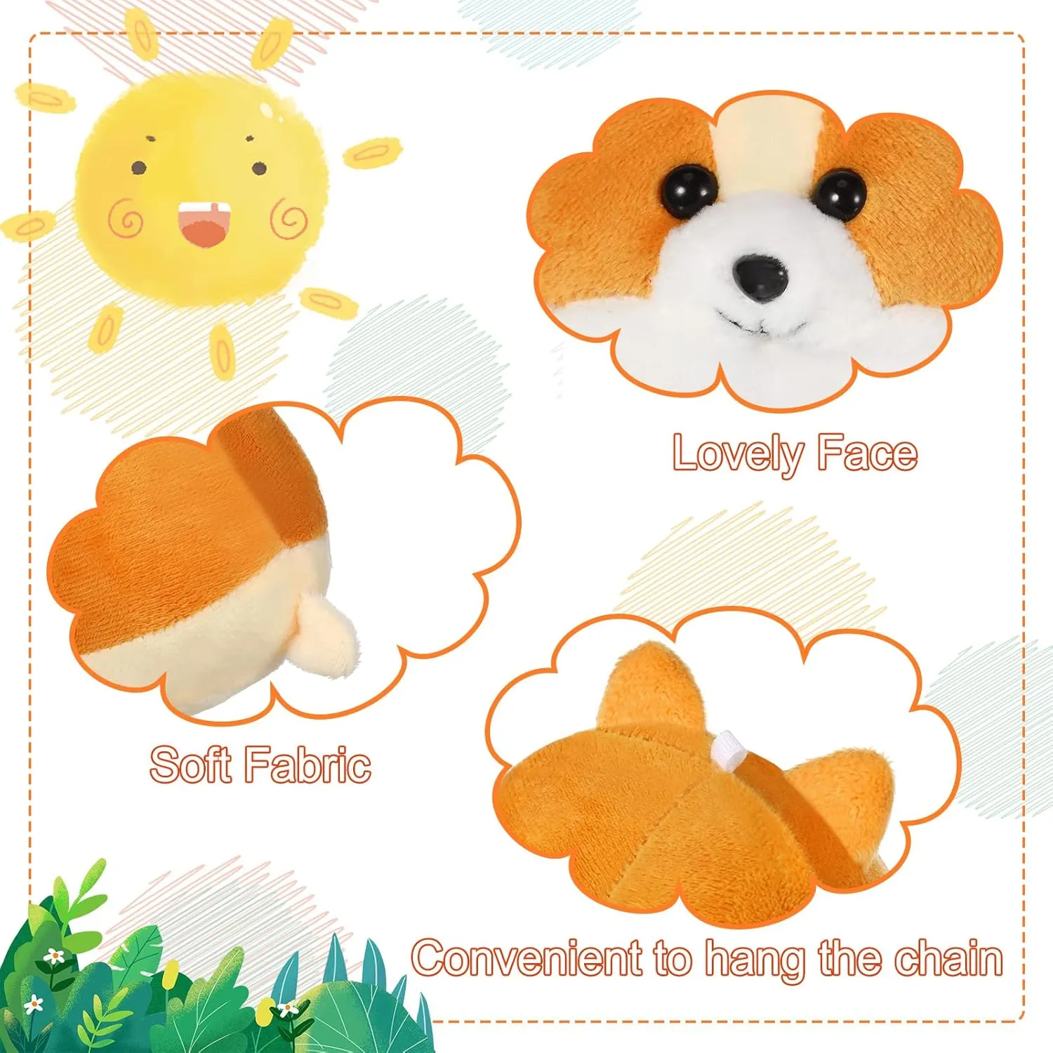 Sumind 9 Pcs 4" 5" Mini Plush Stuffed Puppy Dog Party Favor Small Dog Stuffed Animal Bulk Soft Toy Doll Cute for Kids Gift Graduation Stocking Stuffers Baby Shower Birthday(Cute Puppy)