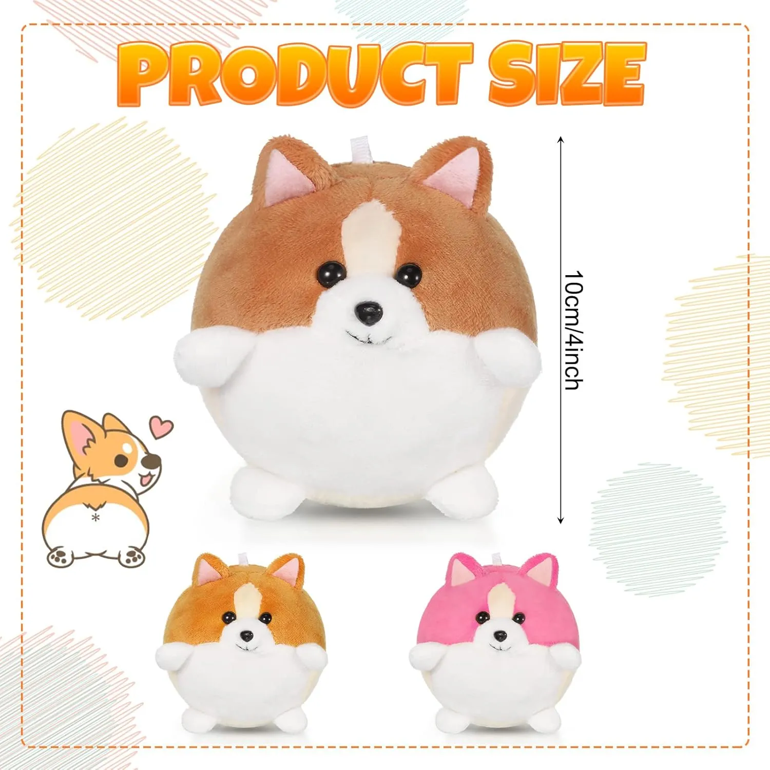Sumind 9 Pcs 4" 5" Mini Plush Stuffed Puppy Dog Party Favor Small Dog Stuffed Animal Bulk Soft Toy Doll Cute for Kids Gift Graduation Stocking Stuffers Baby Shower Birthday(Cute Puppy)