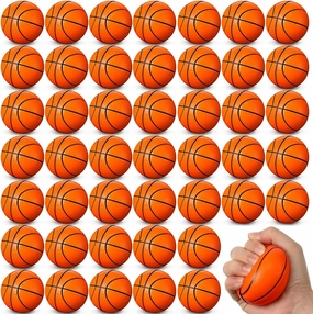 Sumind 48 Pcs 2.5 Inch Mini Basketball Stress Balls Mini Basketball Party Favor Small Foam Squeeze Sports Ball for Stress Pressure Relief School Classroom Reward Party Gifts