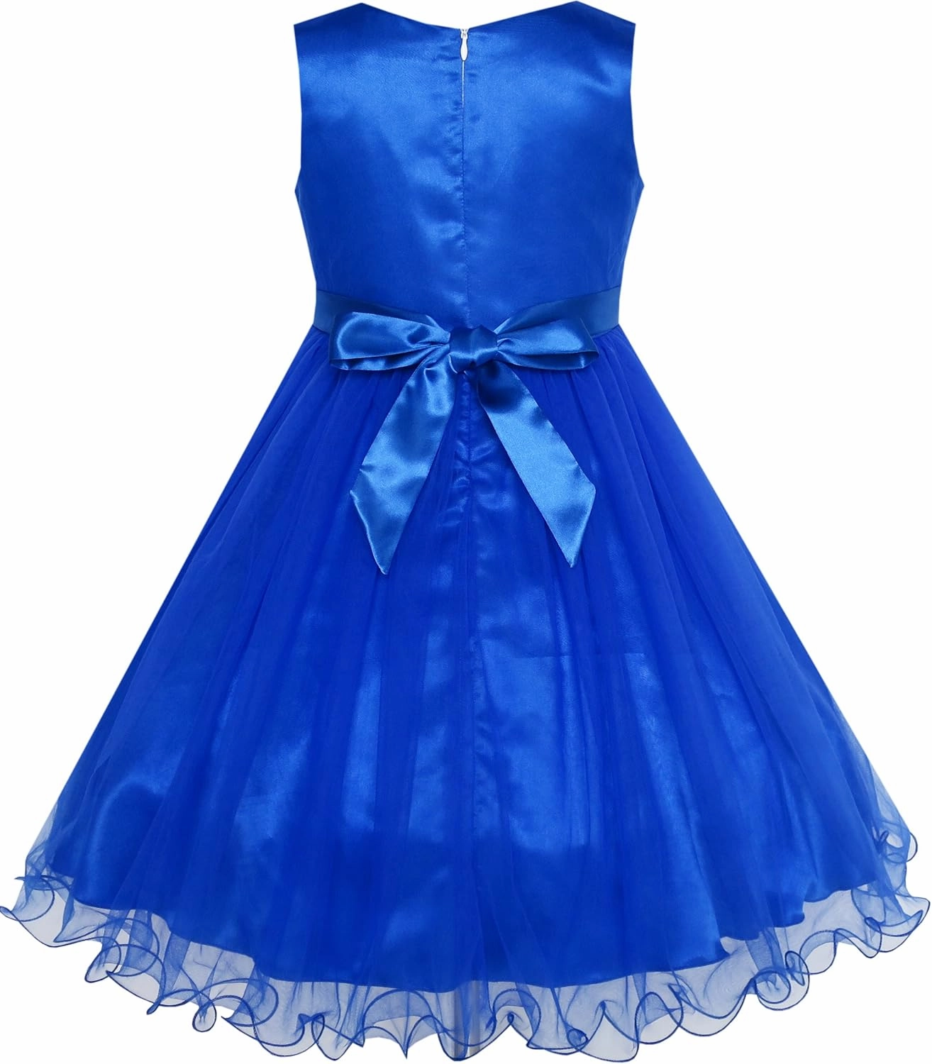 Sunny Fashion Flower Girls Dress Lace Pearl Flowers Pageant Wedding Tulle