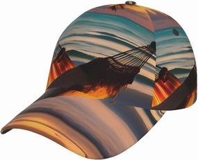 Sunset Beach Hammock Stylish and Durable Ball Capsadjustable Visor Hats for Women & Men Black