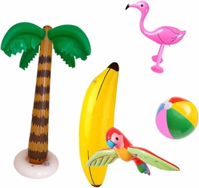 SUPVOX Inflatable and Girls Toy Set 5pcs Giant Toys Floating Party Plaything Flamingo Banana Coconut Tree Parrot