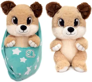 Swaddle Babies - 9.5 Inch Cuddle Dog in Sling Plush Toy, Soft & Adorable Stuffed Animal for Kids, Cozy and Huggable Pet Toy for Playtime