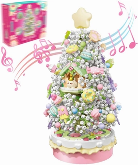 Sweetheart Christmas Tree Building Blocks Set, Christmas Music Box with Lights, Holiday Home Decoration, Idea Gifts for Adult and Teens (1365 pcs) (605034)
