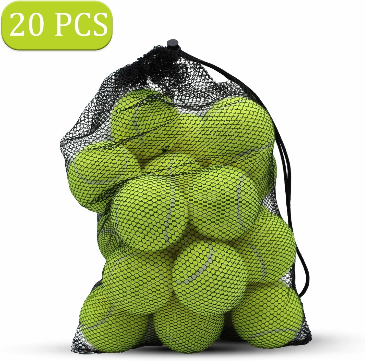 Swingers 20 Pack Training Tennis Balls, High Elasticity Practice Balls for Beginner, with Mesh Carry Bag