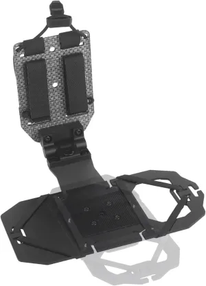 Tacticals Folded 90 Rotating Phone Holder Chest Plate Carriers, Adjustable Phone Stand Bracket for Larger Screen Size 4.7"-7.8", Molle Accessories Foldable Navigation(BK)