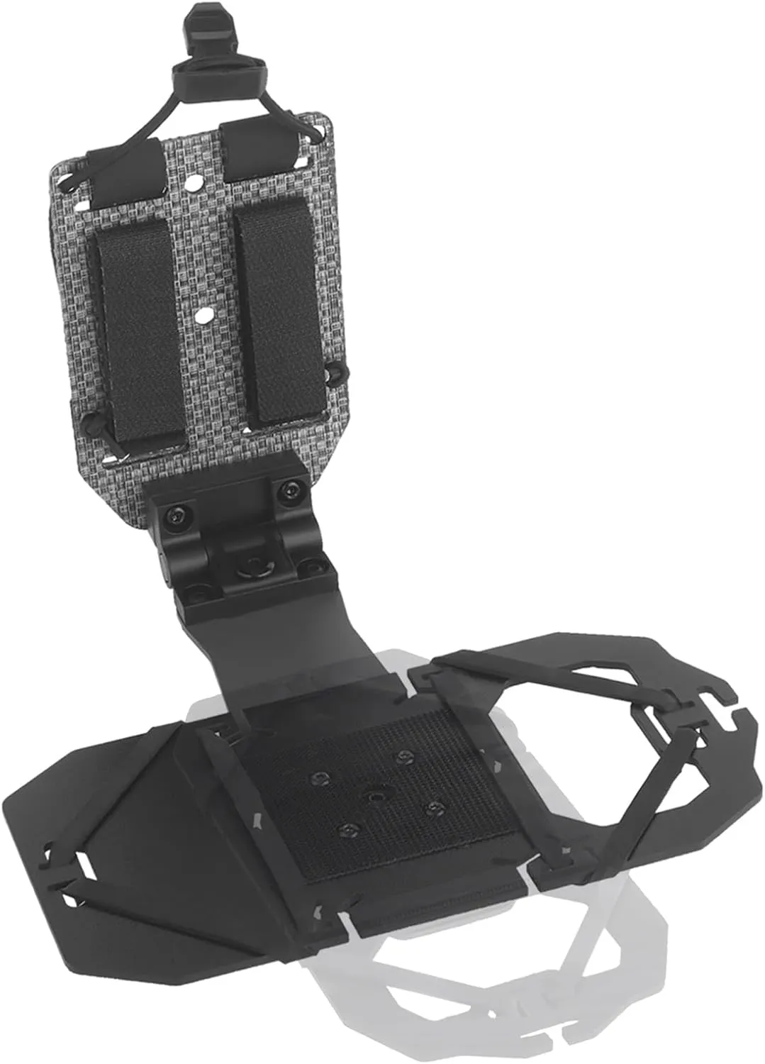 Tacticals Folded 90 Rotating Phone Holder Chest Plate Carriers, Adjustable Phone Stand Bracket for Larger Screen Size 4.7"-7.8", Molle Accessories Foldable Navigation(BK)