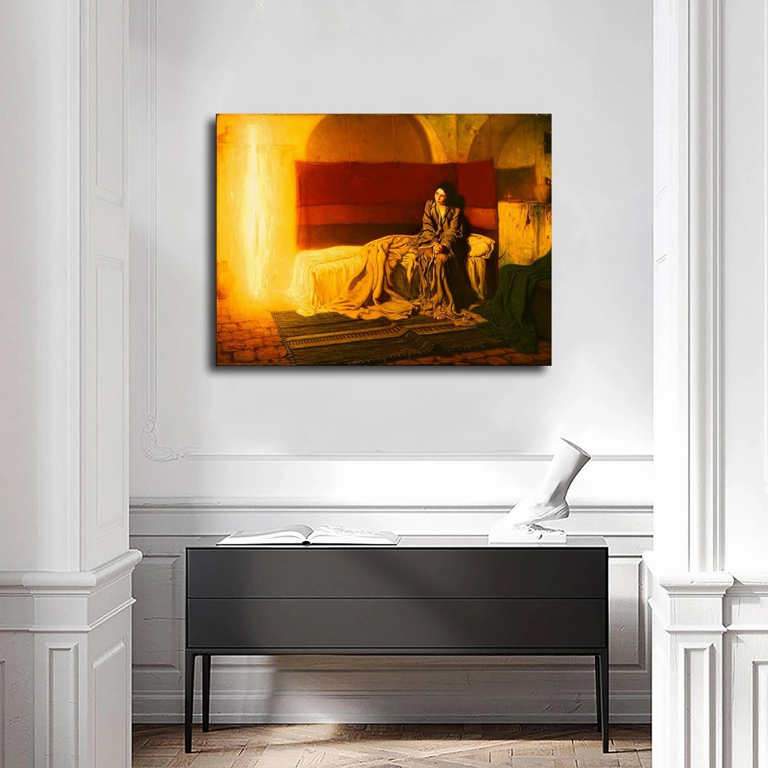 Tanner's Annunciation Poster Canvas Print Painting Picture Wall Art Home Hallway Bedroom Living Room Decor (frame,08x10 inch)