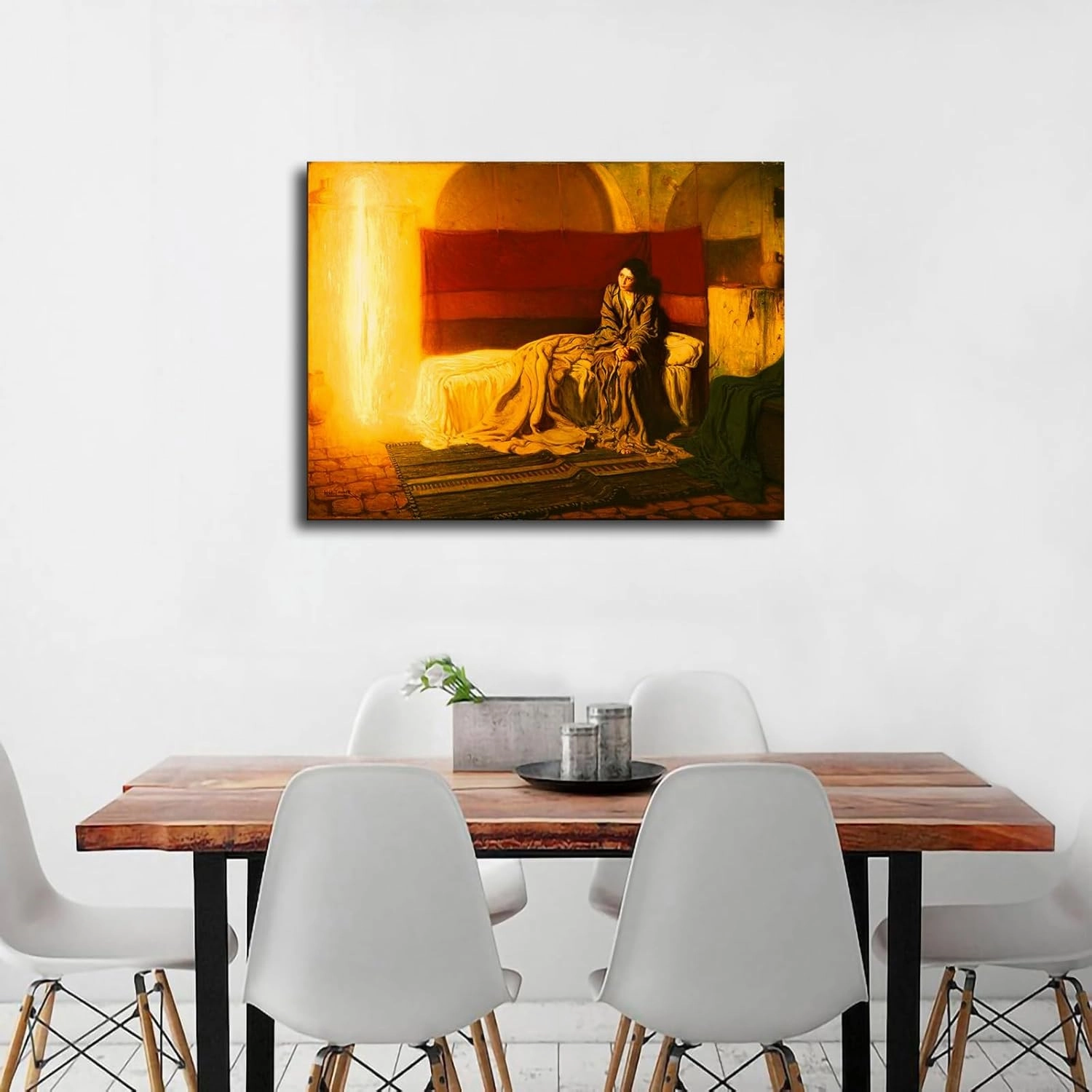 Tanner's Annunciation Poster Canvas Print Painting Picture Wall Art Home Hallway Bedroom Living Room Decor (frame,08x10 inch)