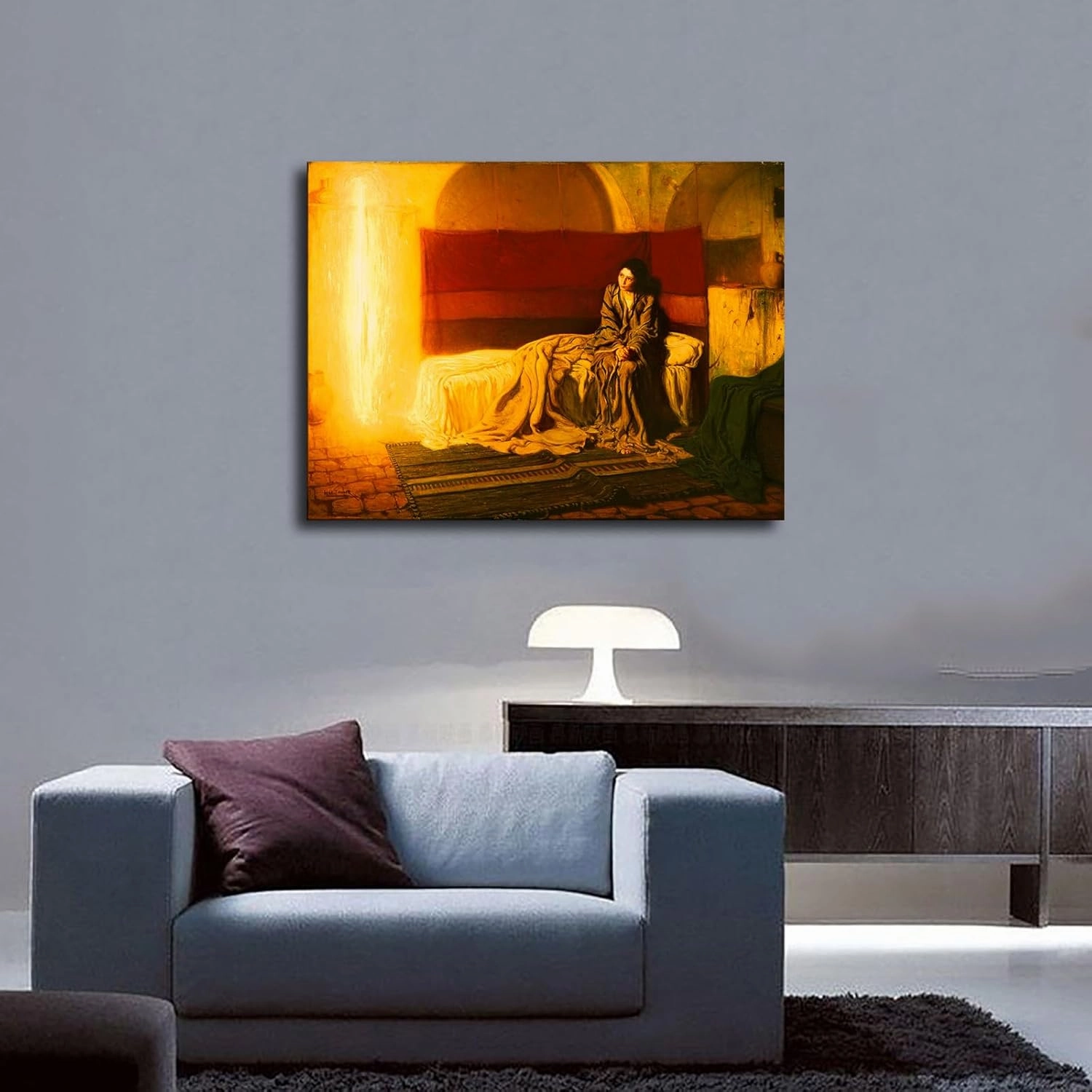 Tanner's Annunciation Poster Canvas Print Painting Picture Wall Art Home Hallway Bedroom Living Room Decor (frame,08x10 inch)