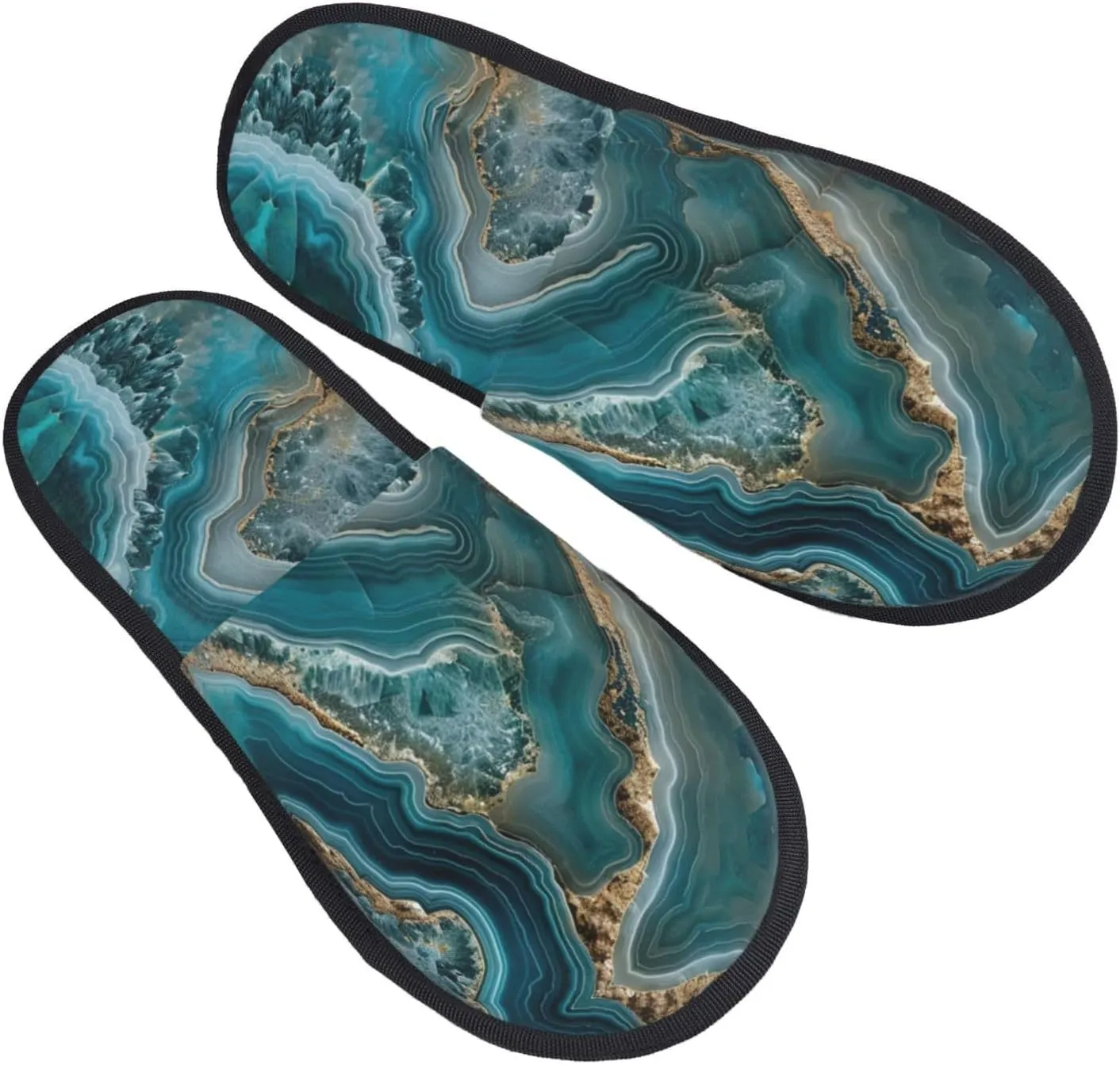 Teal Agate 1 Furry Slippers For Home, Hotel & Office - Plush & Eva, Cozy Indoor Cotton L Sizes