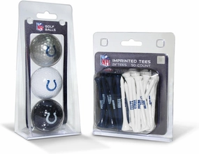 Team Golf NFL Logo Imprinted Golf Balls (3 Count) & 2-3/4" Regulation Golf Tees (50 Count), Multi Colored