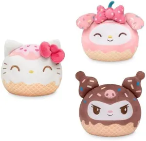 TeeTurtle Hello Kitty Reversible 4" Plushie Bundle - and Friends Ice Cream - Sanrio Officially Licensed Soft Stuffed Animal - Includes Hello Kitty, My Melody, and Kuromi