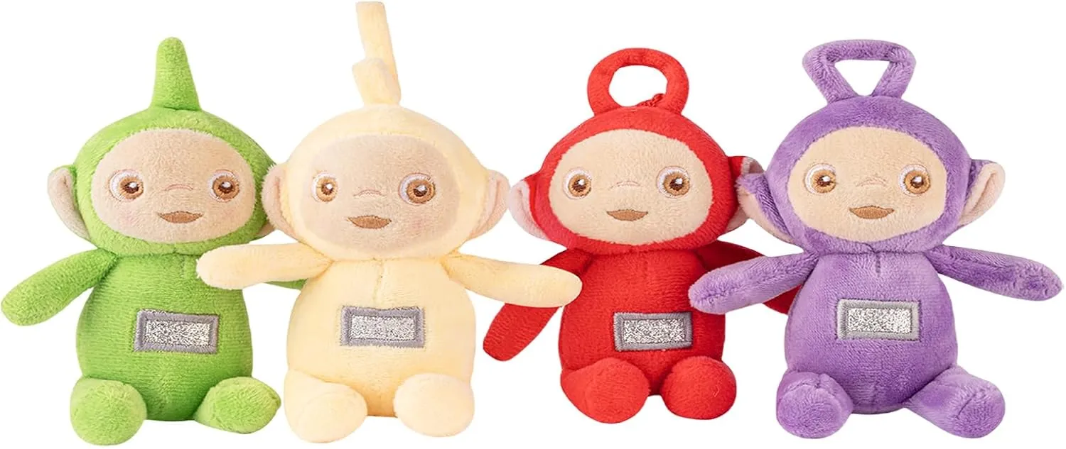 Teletinsubby Plush Toy Pendant 4-Pack Collection Plush Toy Pendant Decoration Suitable for Boys and Girls' Birthday Party Supplies (7.9 inches