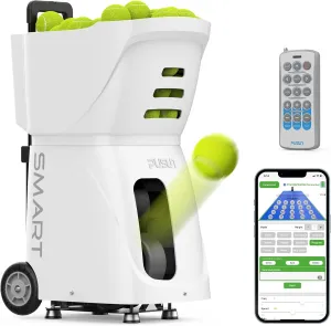 Tennis Ball Machine PT-Smart, High-Capacity,Remote-Controlled/APP, Adjustable Speed & Serve Frequency, Portable Training Equipment for Enthusiasts, Pros & Beginners