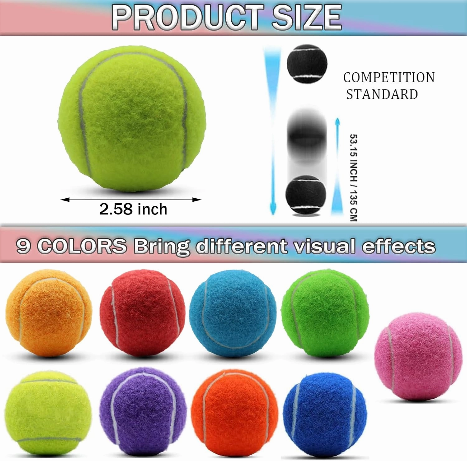Tennis Balls, 20 Pack Training Tennis Balls,High Elasticity Practice Tennis for Beginner, Exercise Playing Balls for Pet Dog
