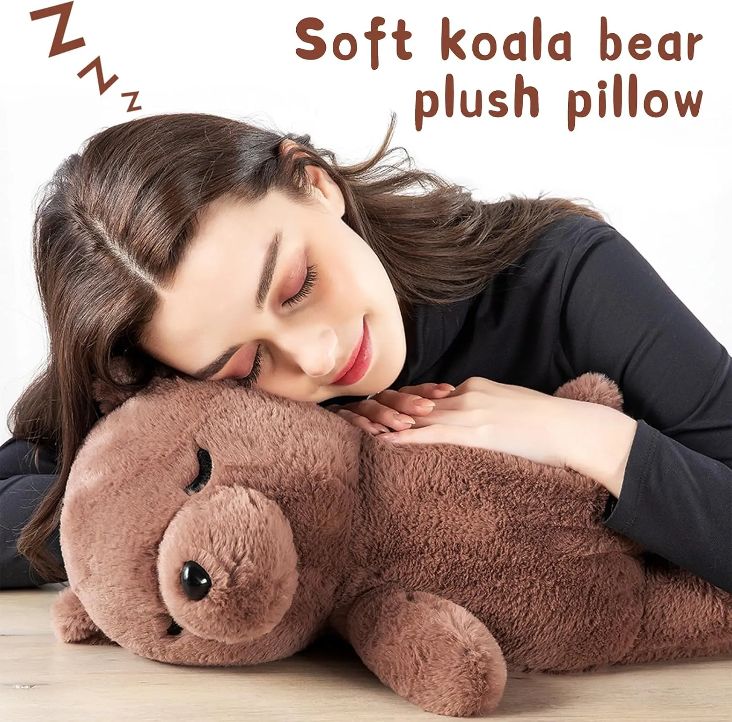 Tezituor Koala Plush Stuffed Animal,20 Inches Soft Huggable Koala Bear Pillow Toy for Boys Girls Kids Baby Shower Nursery Decor,Brown