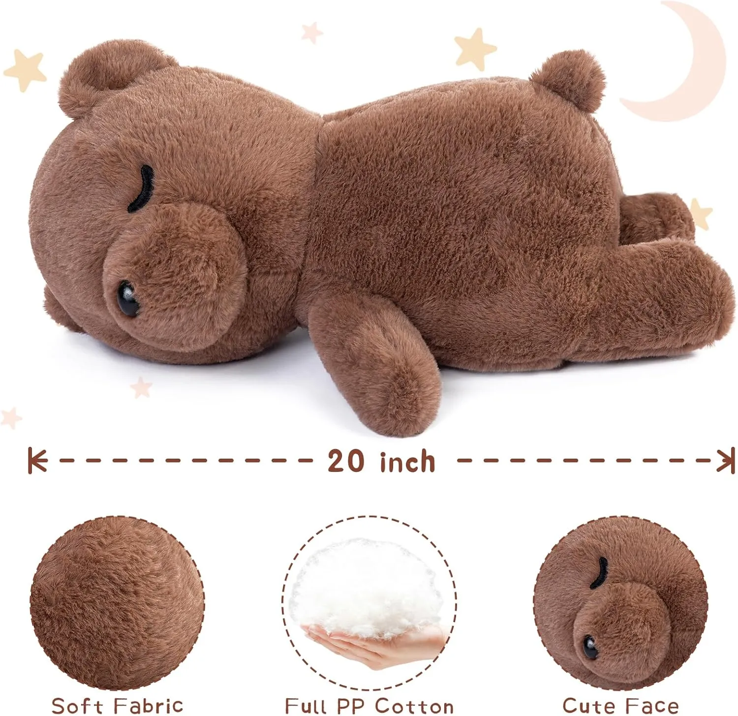 Tezituor Koala Plush Stuffed Animal,20 Inches Soft Huggable Koala Bear Pillow Toy for Boys Girls Kids Baby Shower Nursery Decor,Brown