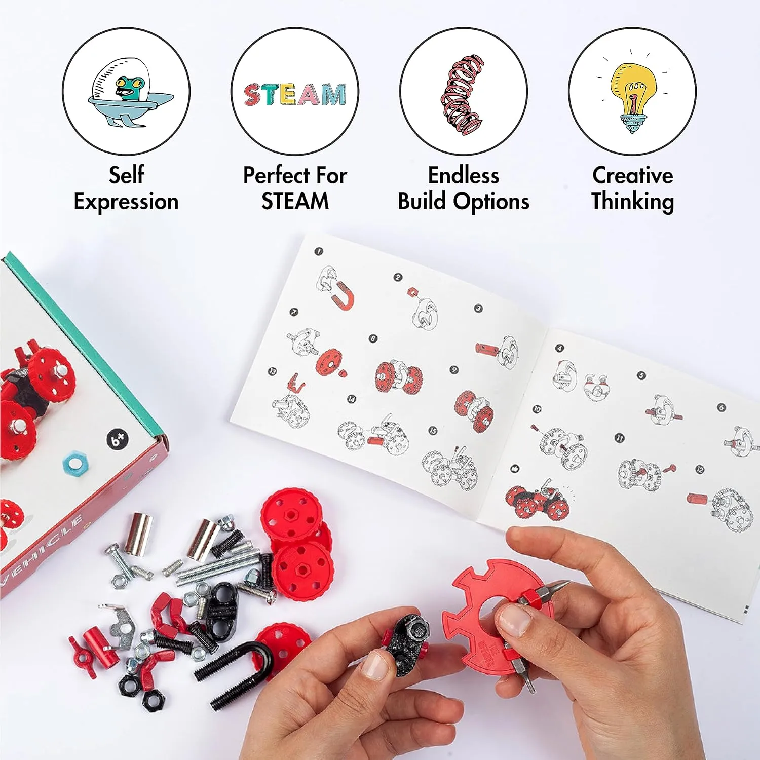 The Off Bits Vehicle Stem Building Toys, Educational Build Your Own Robot Toy for Kids Age 6 7 8 9  Year Old Boys & Girls, Stem Engineering Kit, Construction Toys Steam Gift Ideas - FormulaBit