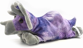 The Petting Zoo Dino Triceratops Stuffed Animal Plushie Slap Bracelet, Gifts for Kids, Slapstix Dinosaur Animals, Purple Triceratops Plush Toy, 9 inches