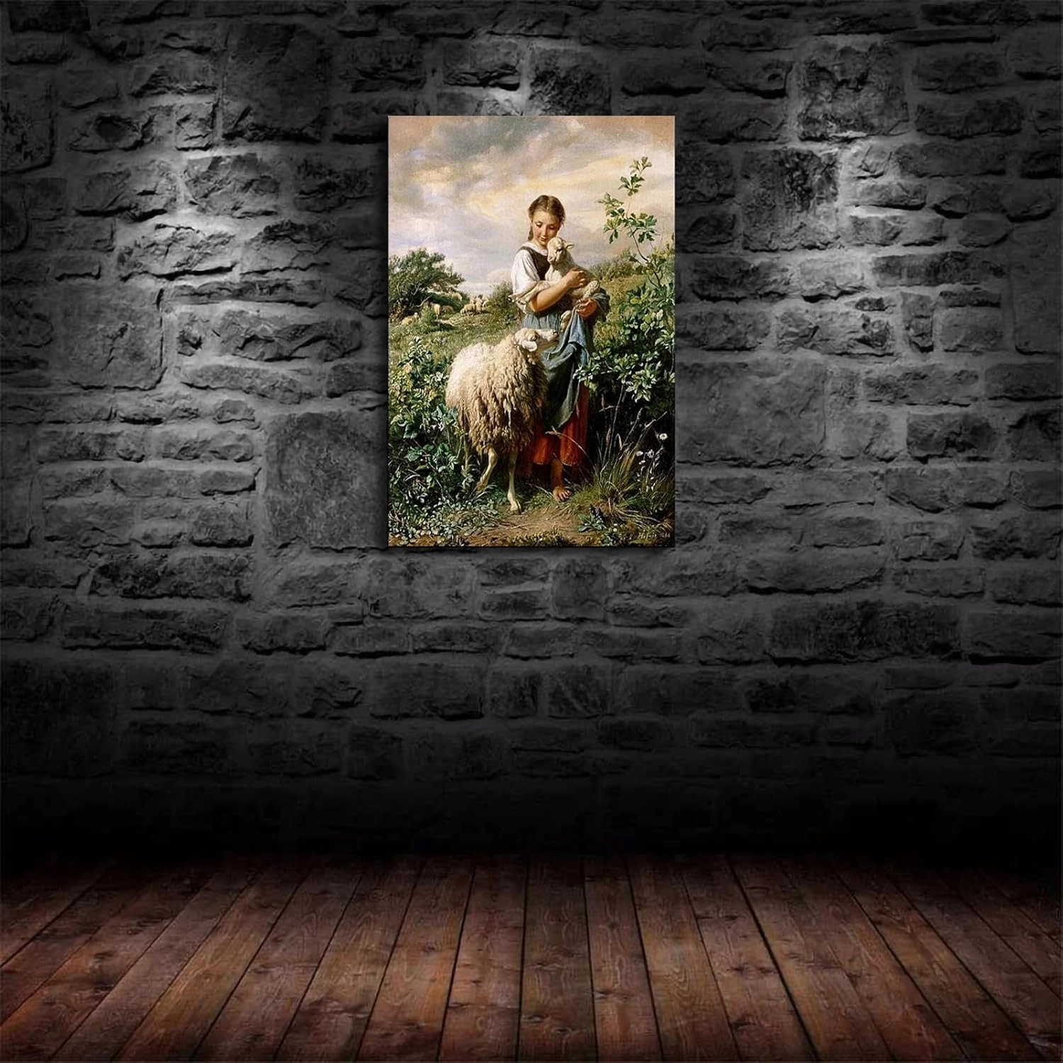The Shepherdess By Johann Baptist Hofner Poster Salvador Dali Clock Tree Poster Canvas Pictures Print Wall Art for Living Room Bedroom Bathroom Preppy Dorm Home Decor (24x36inch Framed)