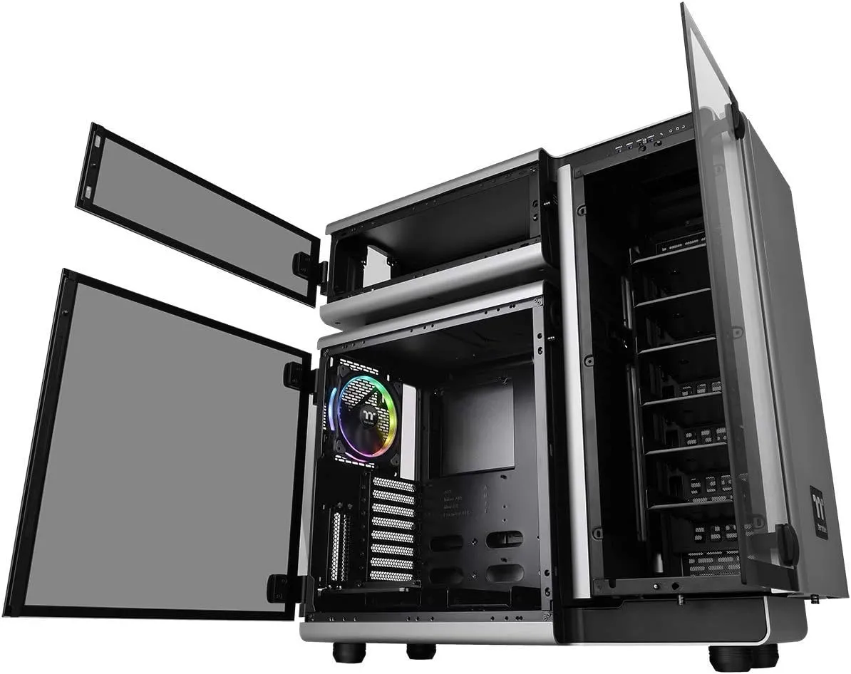 Thermaltake Level 20 E-ATX Full Tower Gaming Computer PC Case with 3 Riing Plus 140mm RGB Fan   2 Lumi Plus LED Strips Pre-Installed CA-1J9-00F9WN-00