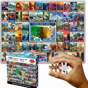 Think2Master Colorful Vintage USA National Park 250 Pieces Jigsaw Puzzle. Fun Educational Toy for Kids, School & Families. Great Gift for Ages 8  Great Gift for Interested in Traveling. 14.2” X 19.3”