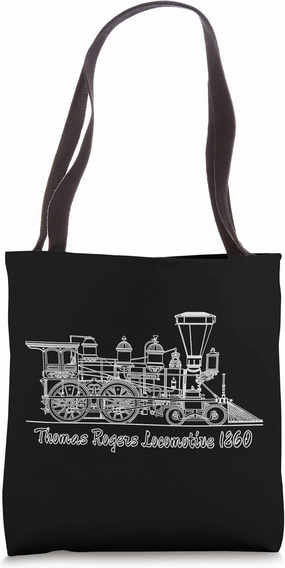 Thomas Rogers 1860 Steam Locomotive Blueprint Tote Bag