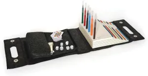 Three by Three jOTBLOCK Portable Stacked Paper Game Set: 6 Game Pads, 6 Color Markers, Mini Playing Cards, 6 Dice in Pouch & Rules, Non-Stop Fun on The Go