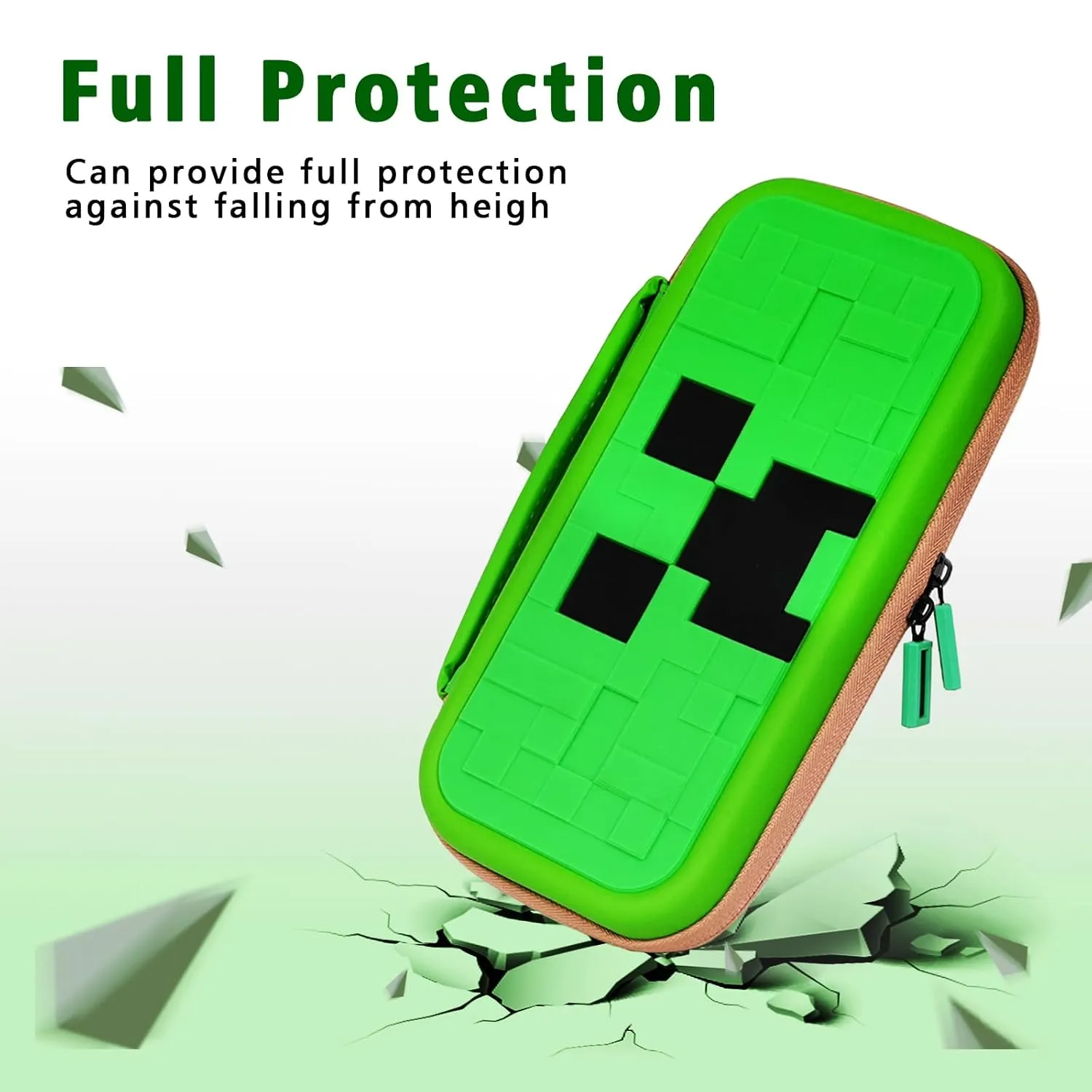 TIKOdirect Carrying Case for Switch & OLED Mode, Cute Portable Travel Bag in Newest Updated Design of Green Interior, Green
